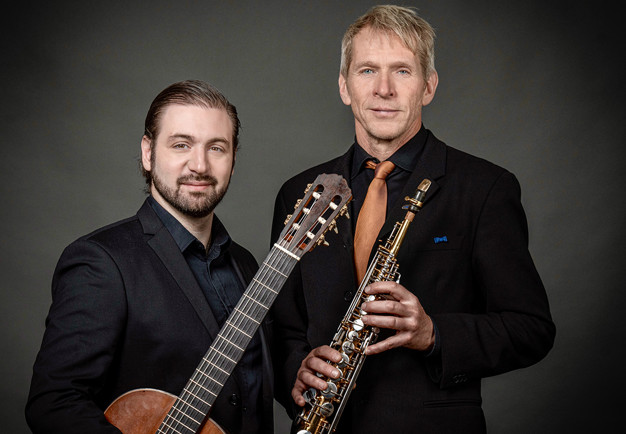 Två musiker. Fotografi.