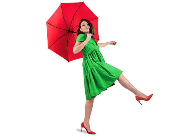 Kvinna som ler. Fotografi.